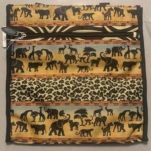 Alfagear ~ African Safari Print Canvas Tote Bag w/Zipper & Coin Purse